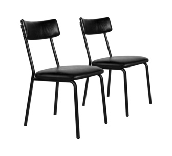 Set of 2 Racian Black PU Dining Chair