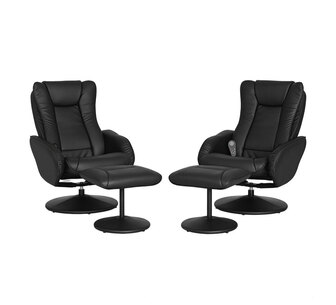 Set of 2 Raelor Heated Massage Armchair with Ottoman