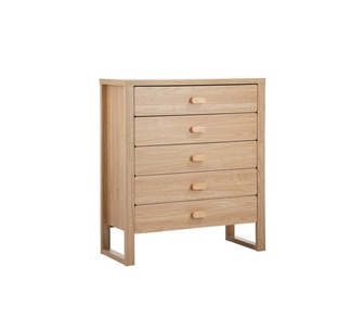 Raiza Natural Chest of 5 Drawers Tallboy