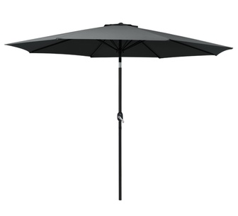 Aarush 3m Black Outdoor Umbrella BeachPole Garden Patio Tilt