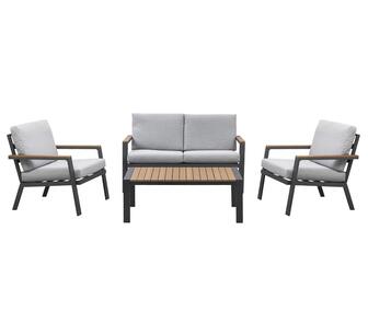 Ravel 4 Piece Outdoor Lounge Set Grey/Charcoal