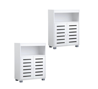 Rawson Set of 2 Shoe Cabinet White