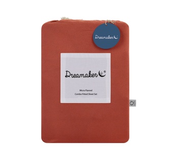 Dreamaker Single Sienna Micro Flannel Fitted Sheet Set