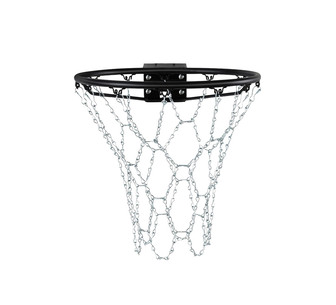 Rebo 12 Loop Silver Metal Braided Chain Net Basketball Ring