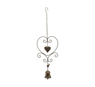 Redd Copper Metal Hearts with Birds Wall Hanging