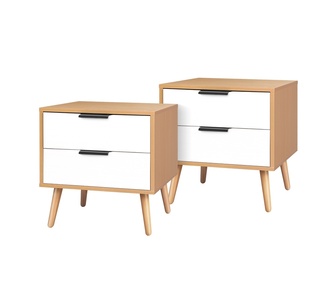Set of 2 Regalia Wood White Bedside Tables