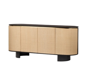 Reginald 4 Door Black Natural Buffet