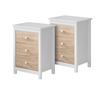 Set of 2 Rendell Wood White Bedside Tables