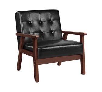 Ricco Black Brown PU Leather Armchair