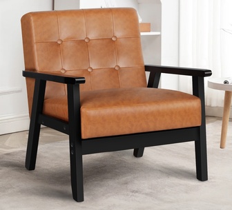 Ricco Brown PU Leather Armchair