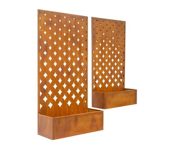 Rivern Set of 2 Nested Symmetric Planters Rust