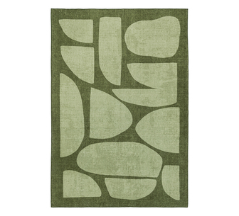 Riviera Green Printed Washable Rug 370x270cm