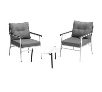 Riya 3 Piece Outdoor Lounge Set White