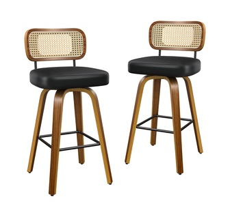 Set of 2 Roann Black Bar Stools