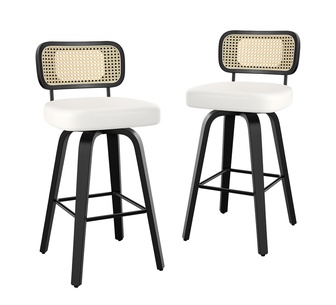 Set of 2 Roann White Bar Stools