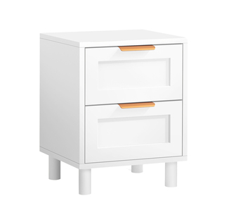 Robb 2 Drawer White Bedside Table
