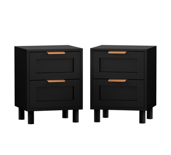 Set of 2 Robb Black Bedside Table
