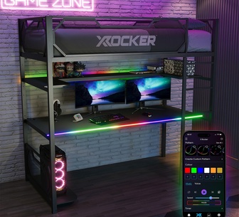 X Rocker Black Battlebunk RGB Convex Gaming High Sleeper