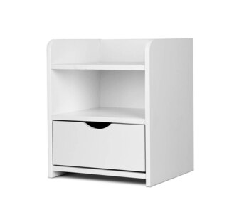 Rolyn White Bedside Table