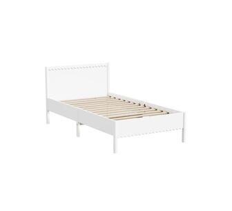 Romli Single White Scalloped Pine Wood Kids Bed Frame