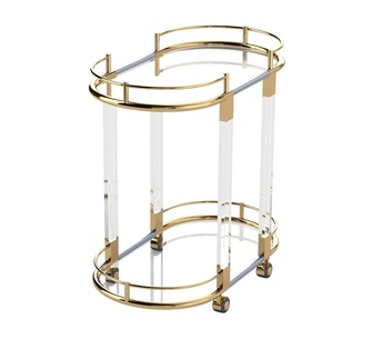 Romel 2 Tier Clear Acrylic Bar Cart