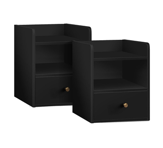 Set of 2 Bonjo Black Bedside Table