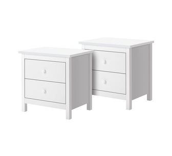 Set of 2 Rooma White Bedside Tables