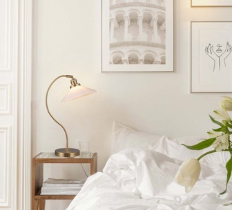 Rowan Glass Table Lamp White