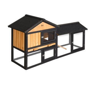 Rubas Brown Black Wooden Pet Enclosure