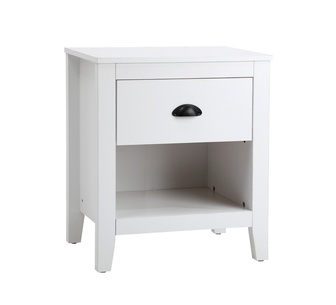 Ruji 1 Drawer White Bedside Table
