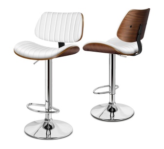 Set of 2 Rune White Bar Stools