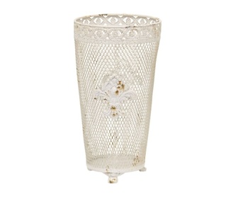 Kruz White Metal Flower Vase