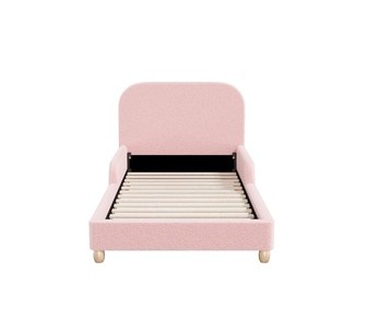 Sameya Single Pink Kids Bed Frame with Side Guard Rails