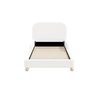 Sameya Single White Kids Bed Frame with Side Guard Rails