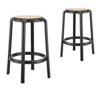 Sampa Set of 2 Bar Stools Black
