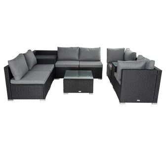 Samal Outdoor Modular Lounge Set Black
