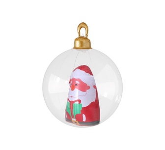 Holly Jolly Christmas Inflatable Ball Santa Clear