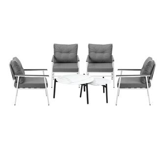 Santiago 6 Piece Outdoor Lounge Set White