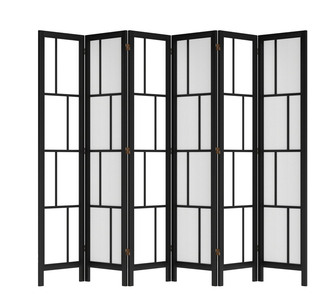 Saphira 6 Panel Foldable Room Divider Black