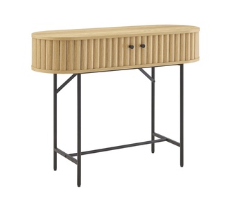 Sariel 100cm Oak 2 Door Slatted Console Table