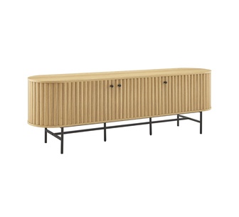 Sariel 180cm Oak 3 Door Slatted TV Unit