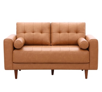 Saxony 2 Seater Tan PU Sofa