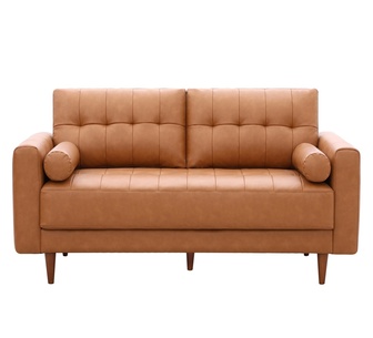 Saxony 3 Seater Tan PU Sofa