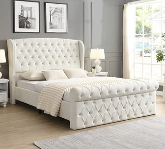 Sayge Beige Bed Double