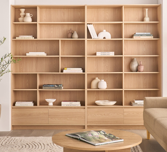 SACRAMENTO BOOKCASE 2 DRW OAK