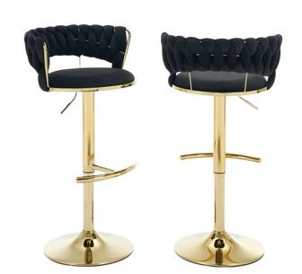 Set of 2 Selene Bar Stools Black