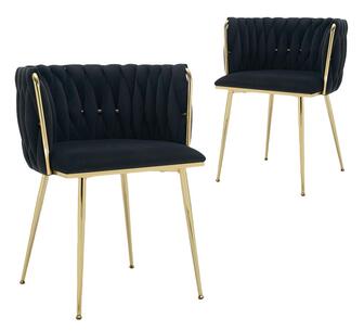 Set of 2 Selene Dining Chairs Black