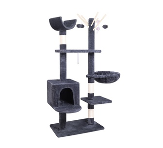 Sephere 140cm Grey Fir Wood & Plush Cat Tree