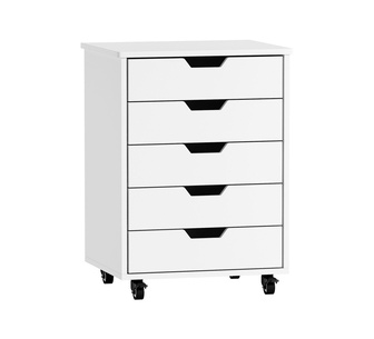 Serafa 5 Drawer White Filing Cabinet