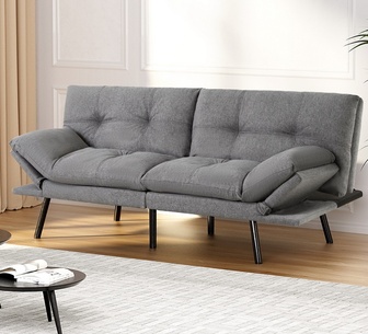 Serenya 3 Seater Grey Convertible Sofa Bed